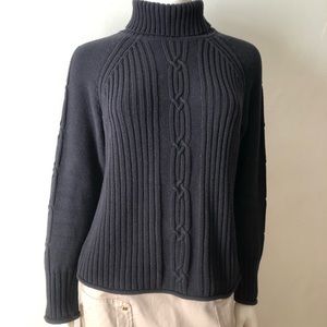 Leo & Nicole Black Turtleneck Sweater Size Large